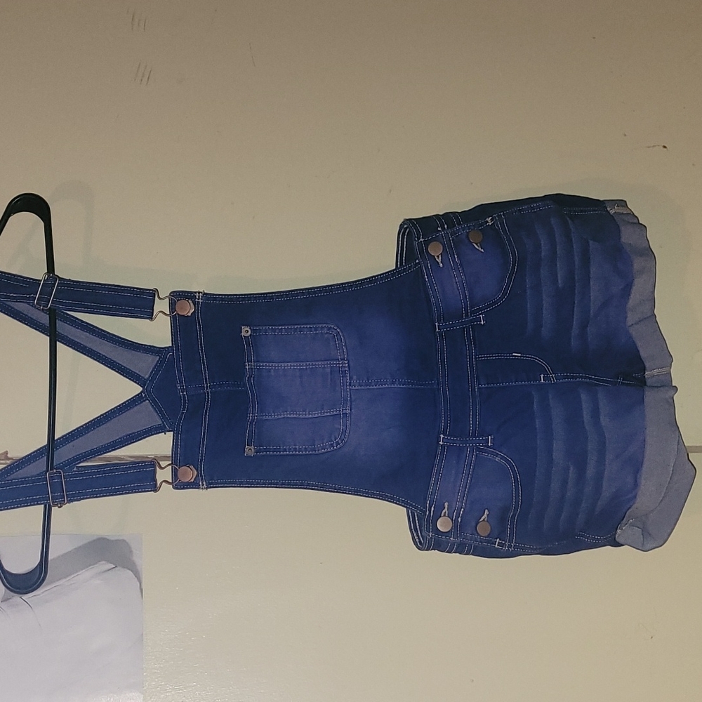 Jean short overalls
